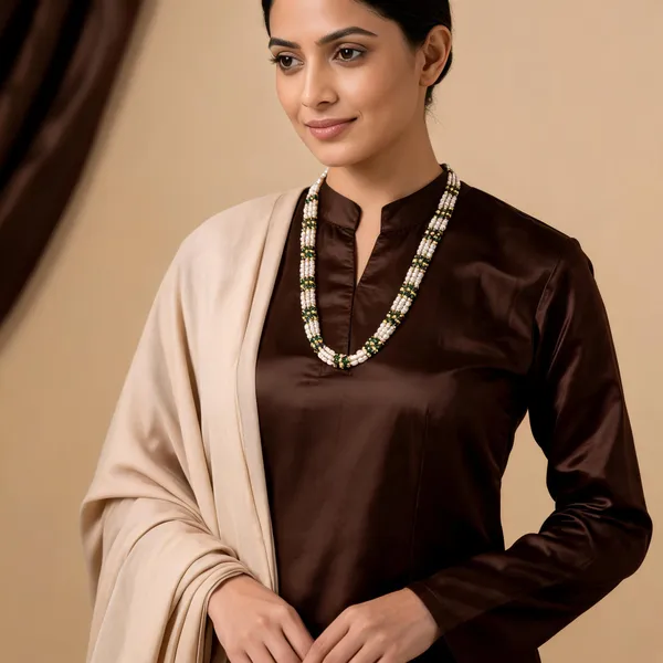 Copper_Base_With_Gold_Plated_Triveni_Green_Crystal_And_Rice_Pearl_Mala