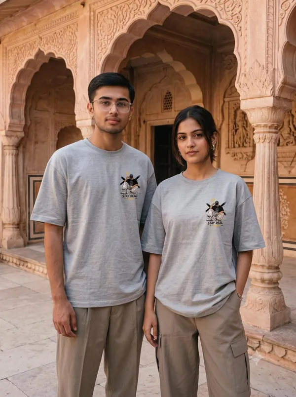 Grey_Cotton_Biowash_T-Shirt_For_Men_And_Women_Pack_Of_2