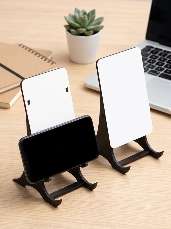 White_Mdf_Phone_Stand_For_Desk_Use