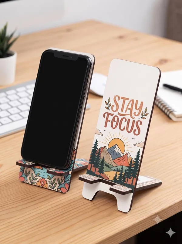 Brown_Mdf_Phone_Stand_For_Desk_Use