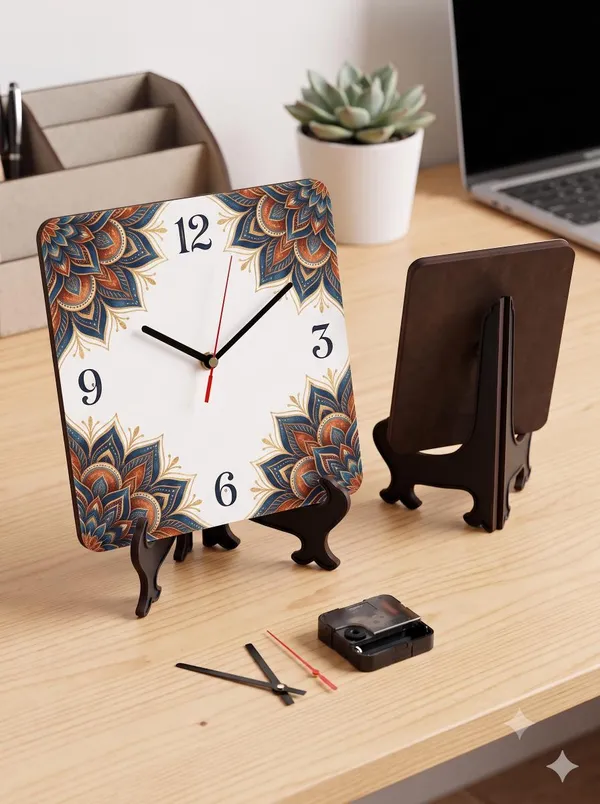 Brown_Mdf_Table_Clock_For_Desk_Decor
