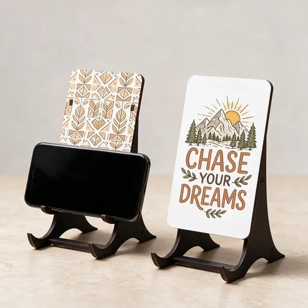 White_Mdf_Phone_Stand_For_Desk_Use