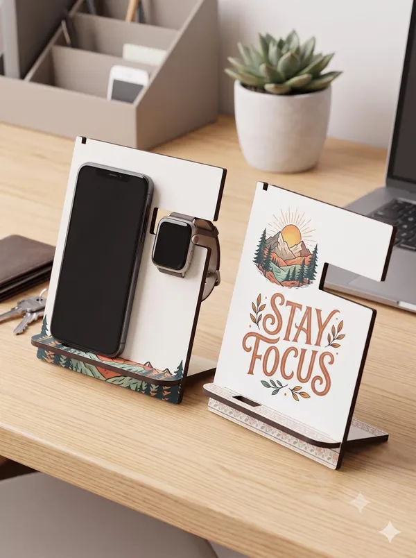 White_Mdf_Phone_Stand_For_Desk_Use