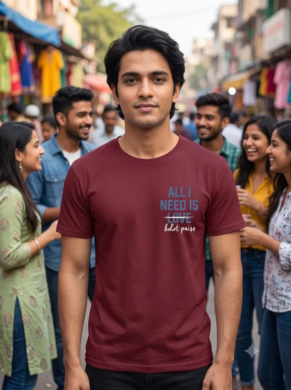 Maroon_Cotton_Biowash_T-Shirt_For_Men