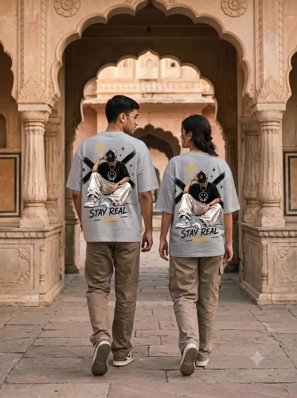 Grey_Cotton_Biowash_T-Shirt_For_Men_And_Women_Pack_Of_2