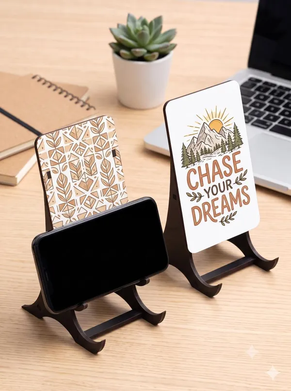 White_Mdf_Phone_Stand_For_Desk_Use