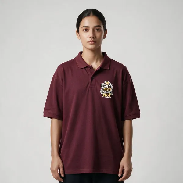 Maroon_Polyester_Polo_T-Shirt_For_Men_And_Women
