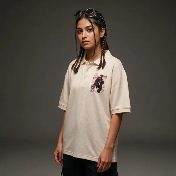 Beige_Polyester_T-Shirt_For_Men_And_Women