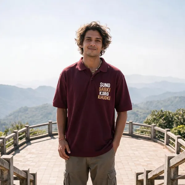 Maroon_Polyester_Polo_T-Shirt_For_Men_And_Women