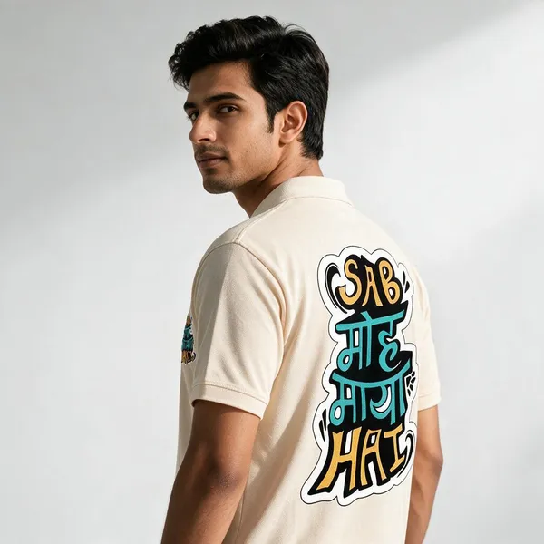 Cream_Polyester_Polo_T-Shirt_For_Men_And_Women_Pack_Of_2