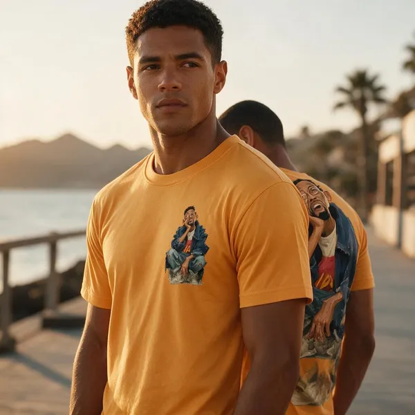 Orange_Polyester_T-Shirt_For_Men_And_Women
