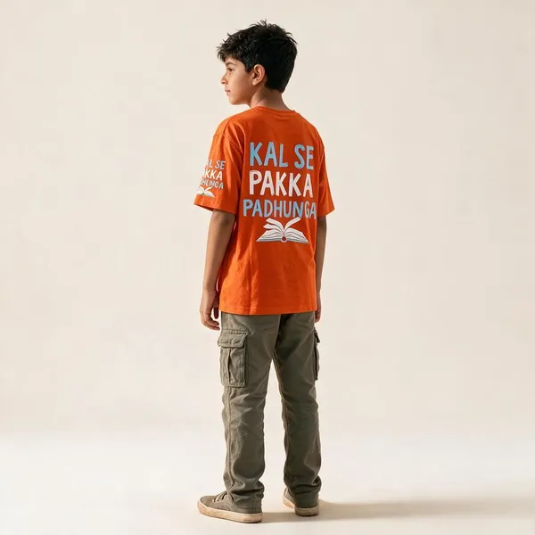 Orange_Polyester_T-Shirt_For_Kids