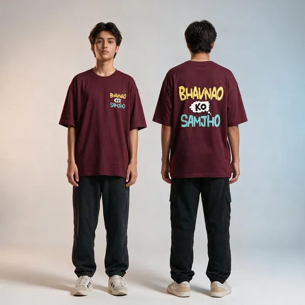 Maroon_Polyester_T-Shirt_For_Men_And_Women_Pack_Of_2