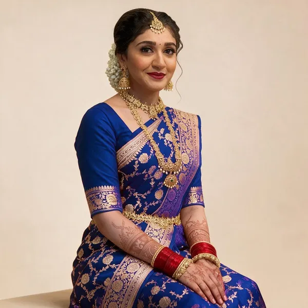 Royal_Blue_Soft_Lichi_Silk_Jacquard_Saree_For_Women