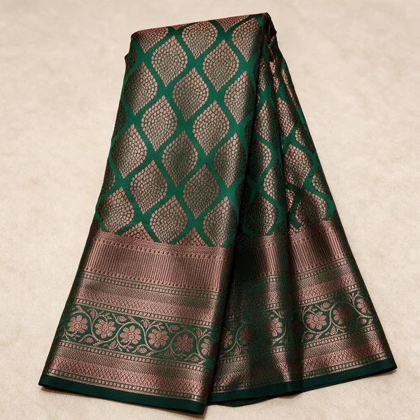 Green_Lichi_Silk_Jacquard_Saree_For_Women