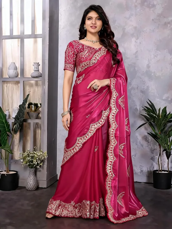 Pink_Silk_Embroidered_Saree_With_Unstitched_Blouse_For_Women