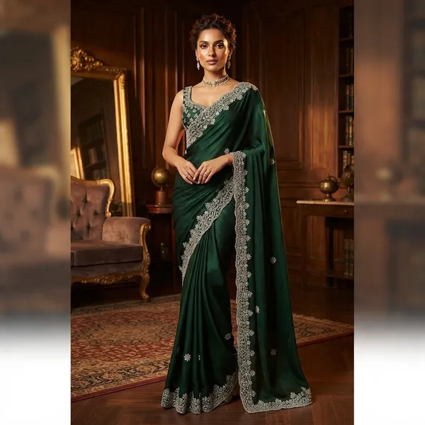 Green_Silk_Embellished_Saree_For_Women