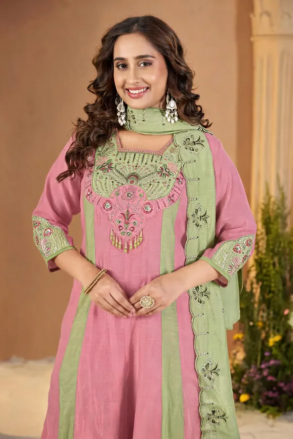 Pista-Pink_Mal_Chanderi_Embroidered_Kurti_With_Palazzo_And_Dupatta_For_Women