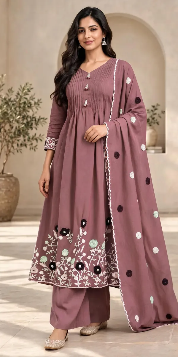 Purple_Mal_Chanderi_Embroidered_Kurti_Palazzo_With_Dupatta_For_Women