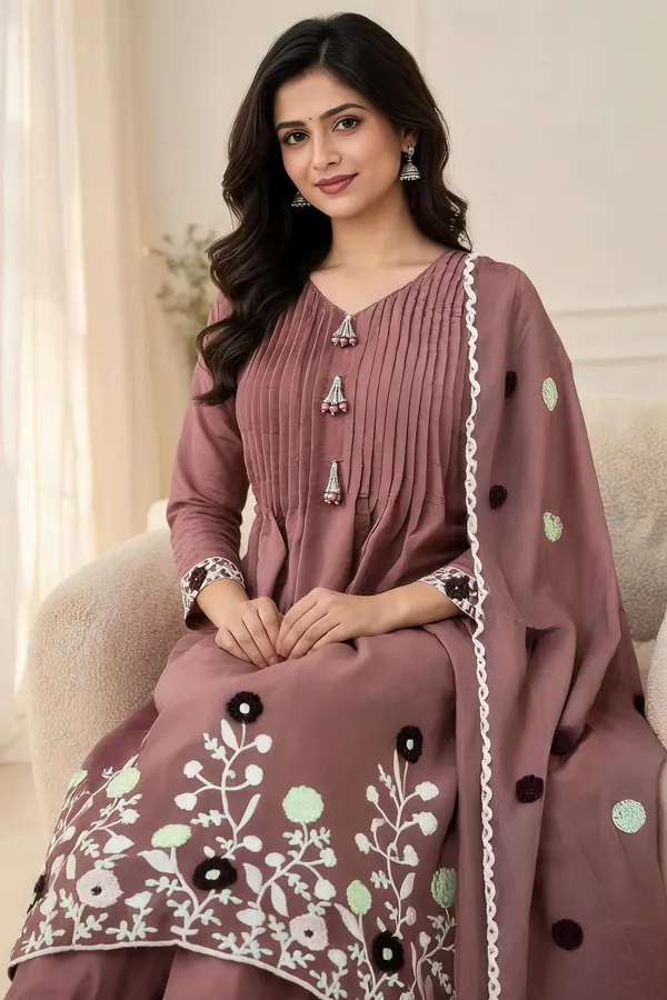 Purple_Mal_Chanderi_Embroidered_Kurti_Palazzo_With_Dupatta_For_Women