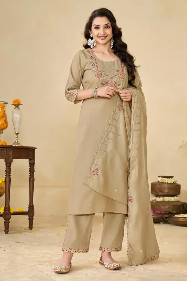 Cream_Marina_Silk_Ethnic_Motifs_Embroidered_Kurti_Palazzo_With_Dupatta_For_Women