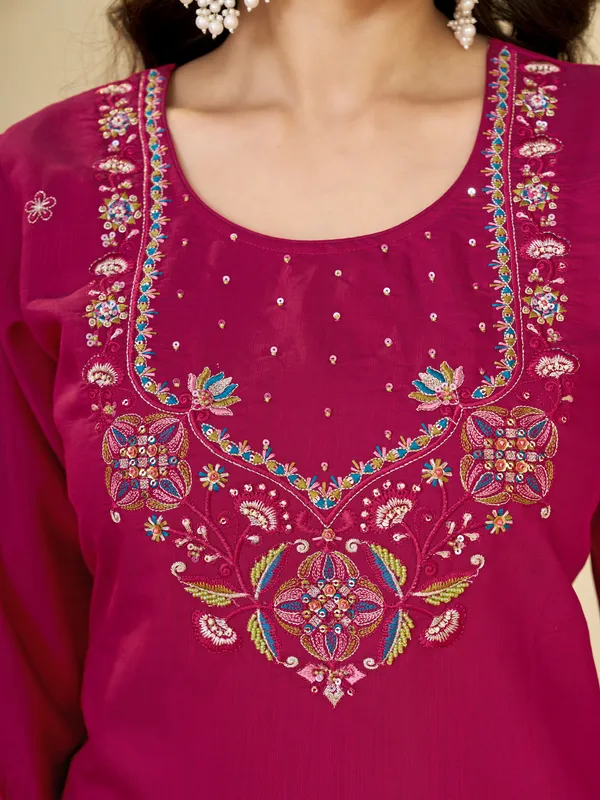 Women's_Marina_Silk_Ethnic_Motifs_Embroidered_Kurti_Palazzo_with_Dupatta