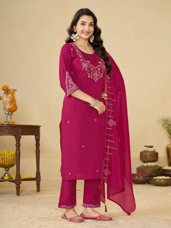 Women's_Marina_Silk_Ethnic_Motifs_Embroidered_Kurti_Palazzo_with_Dupatta