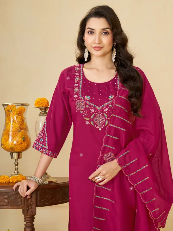 Women's_Marina_Silk_Ethnic_Motifs_Embroidered_Kurti_Palazzo_with_Dupatta