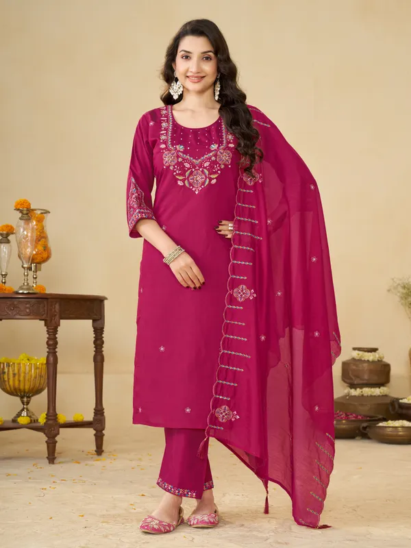 Women's_Marina_Silk_Ethnic_Motifs_Embroidered_Kurti_Palazzo_with_Dupatta