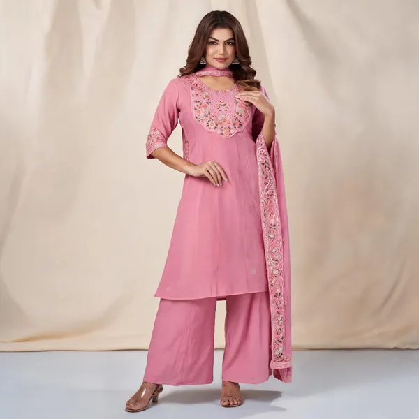 Pink_Pure_Cotton_Embroidered_Kurti_With_Palazzo_For_Women
