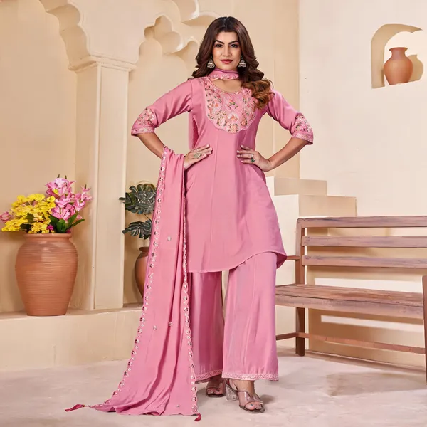 Pink_Pure_Cotton_Embroidered_Kurti_With_Palazzo_For_Women