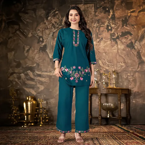 Morpich_Pure_Cotton_Embroidered_Kurti_With_Palazzo_For_Women