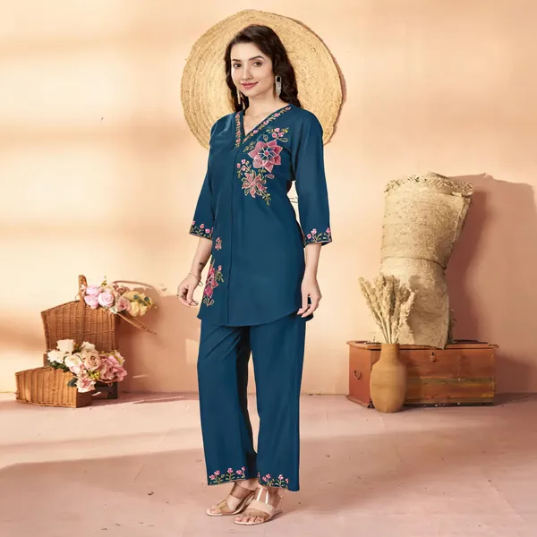 Morpich_Heavy_Rayon_Ethnic_Motifs_Embroidered_Kurti_With_Palazzo_For_Women