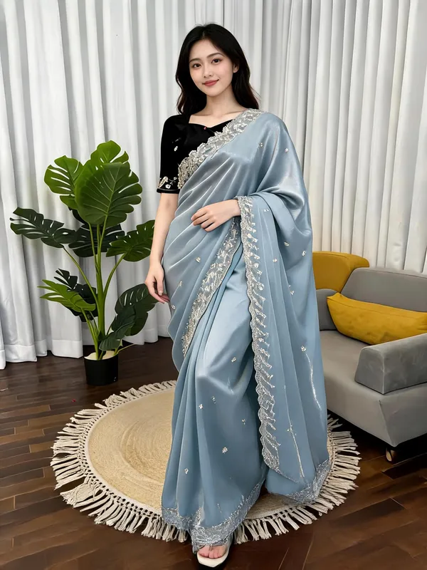 Grey_Silk_Embellished_Saree_For_Women
