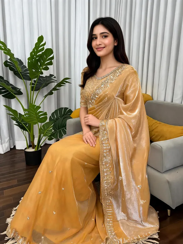 Brown_Silk_Embellished_Saree_For_Women