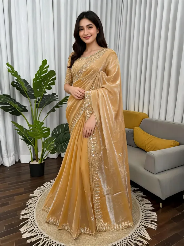 Brown_Silk_Embellished_Saree_For_Women