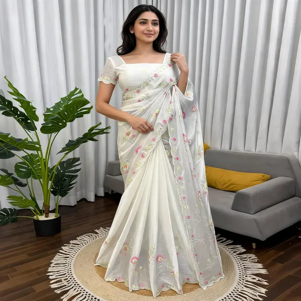 White_Silk_Embellished_Designer_Saree_For_Women