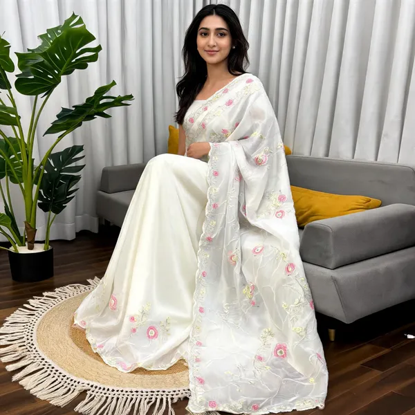 White_Silk_Embellished_Designer_Saree_For_Women