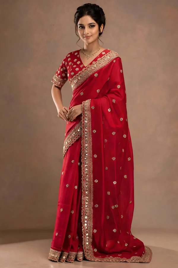 Red_Silk_Embellished_Saree_For_Women