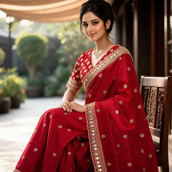 Red_Silk_Embellished_Saree_For_Women