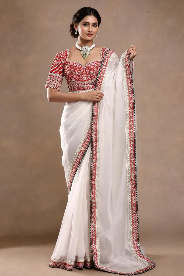 White_Silk_Embellished_Designer_Saree_For_Women