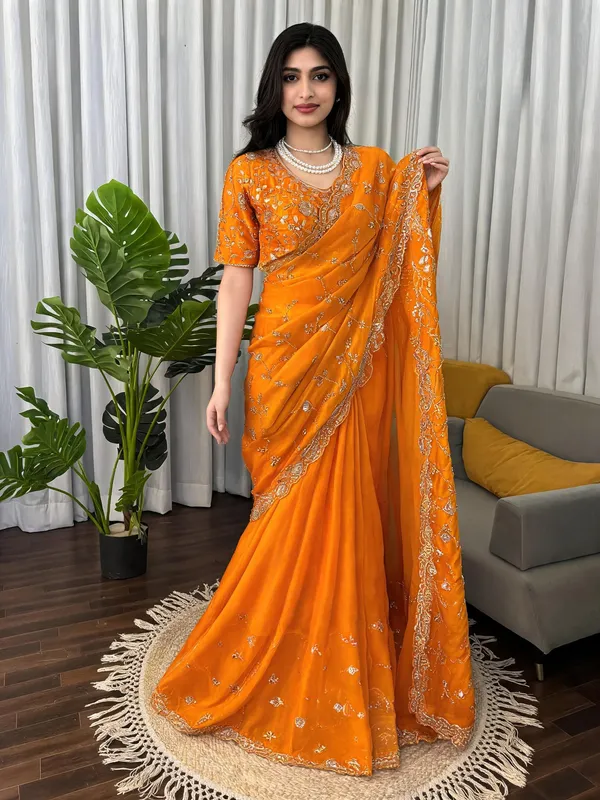 Yellow_Silk_Embellished_Saree_For_Women