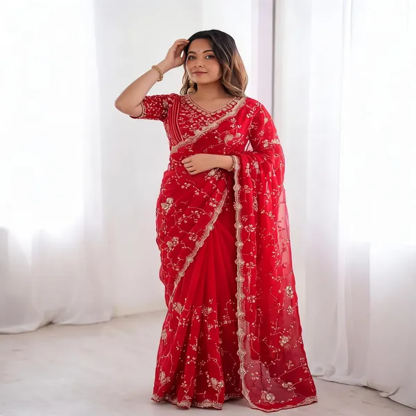 Red_Silk_Embellished_Designer_Saree_For_Women