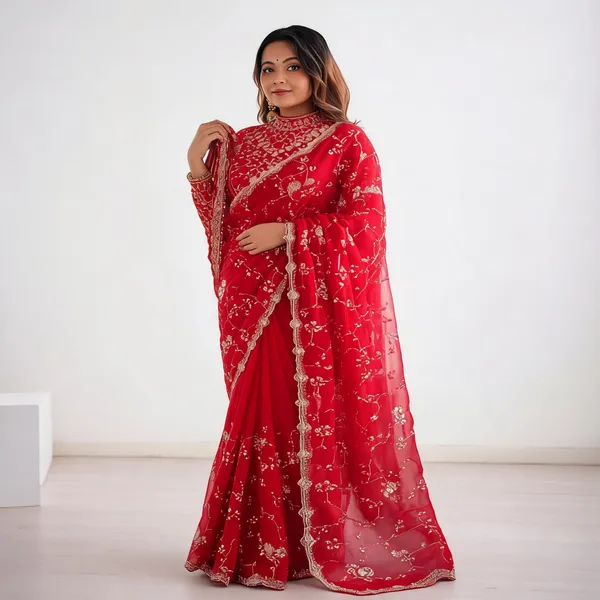 Red_Silk_Embellished_Designer_Saree_For_Women