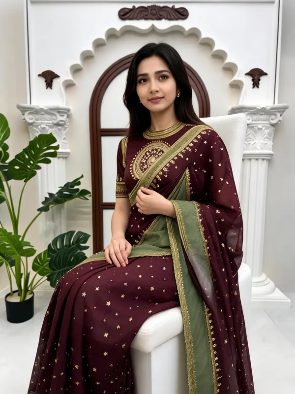 Maroon_Silk_Embellished_Saree_For_Women