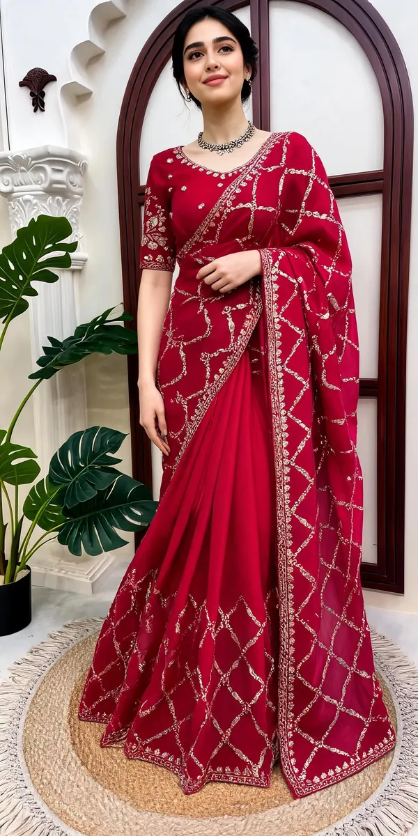 Pink_Silk_Embellished_Saree_For_Women