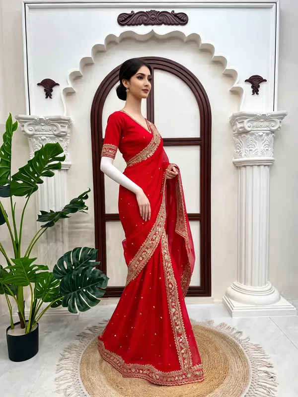 Red_Silk_Embellished_Saree_For_Women