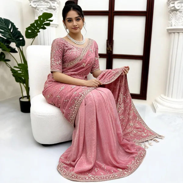 Pink_Silk_Embellished_Saree_For_Women