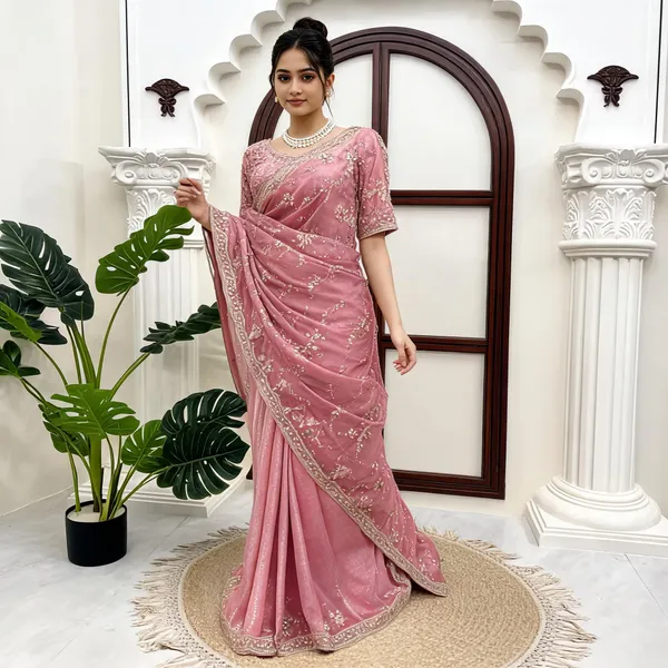Pink_Silk_Embellished_Saree_For_Women