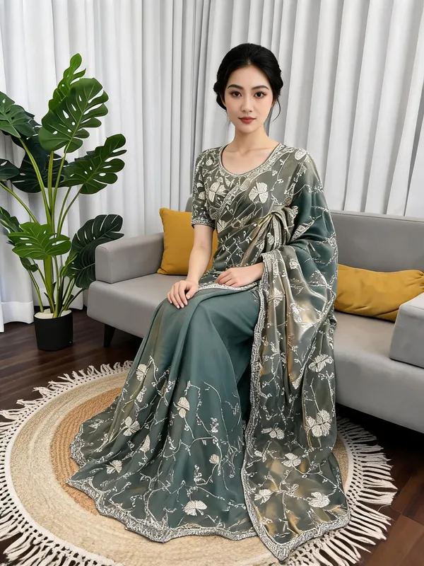 Grey_Silk_Embellished_Saree_For_Women